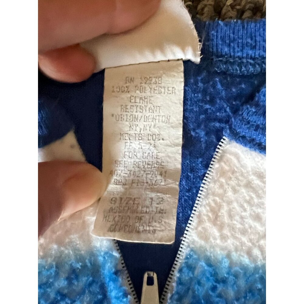 Disney Aladdin 1992 Fleece Pajamas Sleeper Suit Blue Kids 12 Footsie Genie Read* - Picture 6 of 13